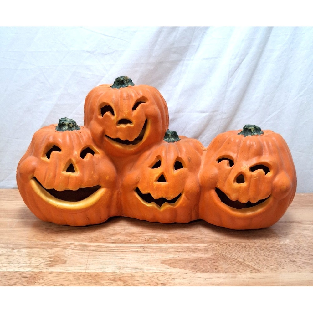 Large 18" Stacked Cluster Light Up Pumpkin Jack 'O Lanter Halloween Blow Mold